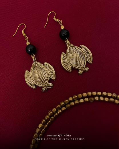 Meen Tara Dhokra Art Necklace with Earrings