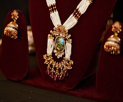 Sona-Mor Temple Gold-Plated Kundan Necklace Set