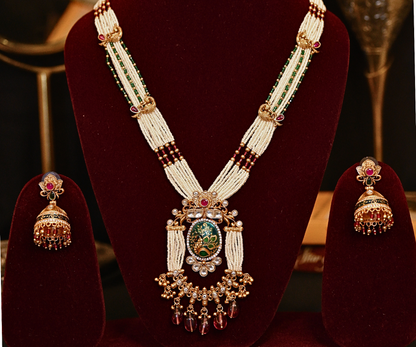 Sona-Mor Temple Gold-Plated Kundan Necklace Set